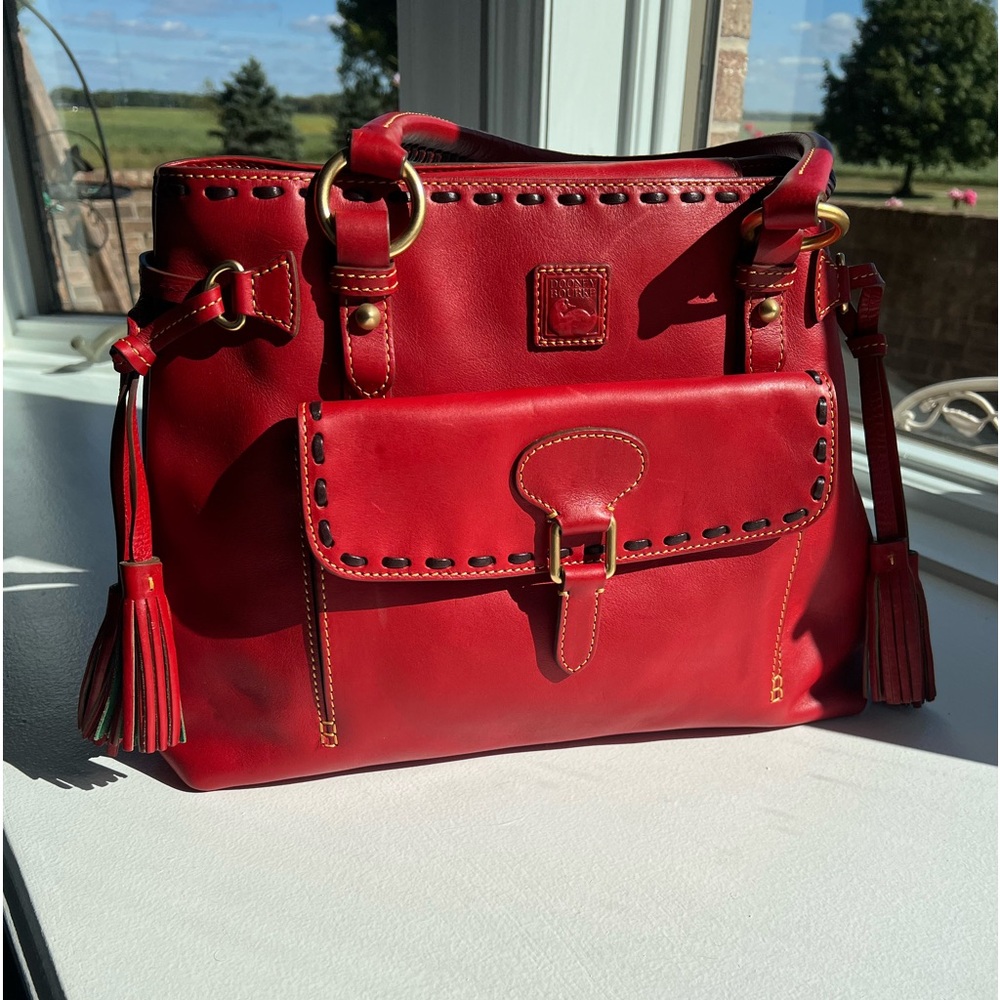 Red Dooney @ Bourke  leather medium pocket tassel bag.